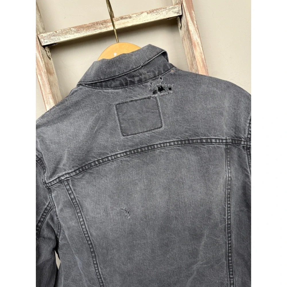 Levi Strauss Black Denim Cotton‎ Trucker Jacket size Large